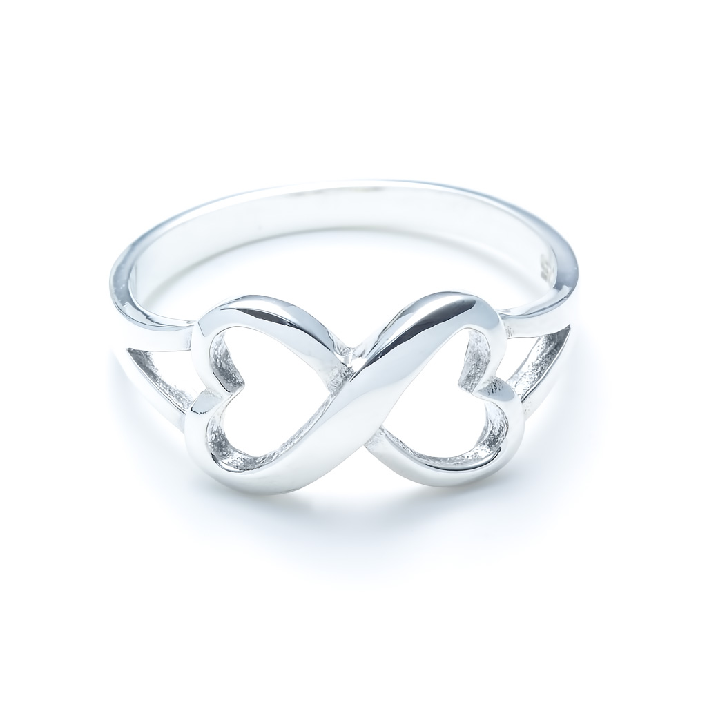 Sterling Silver Heart Infinity Ring