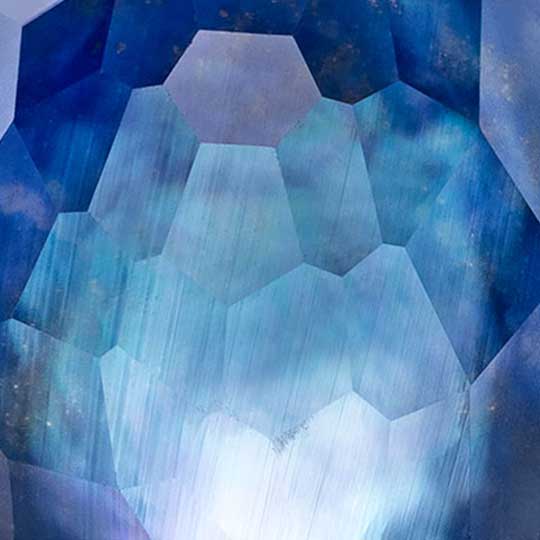 Luminous Shore — Mother of Pearl, Lapis, and faceted quartz