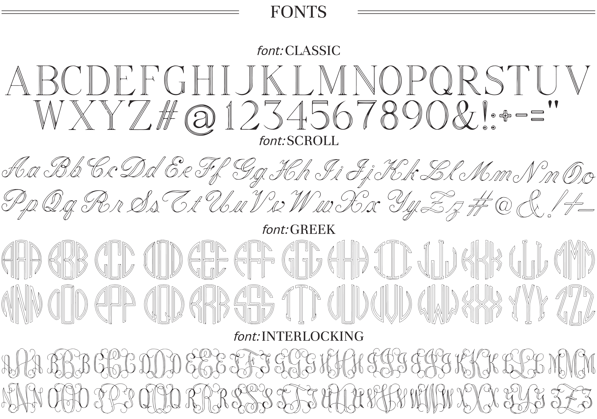 Engraving Fonts