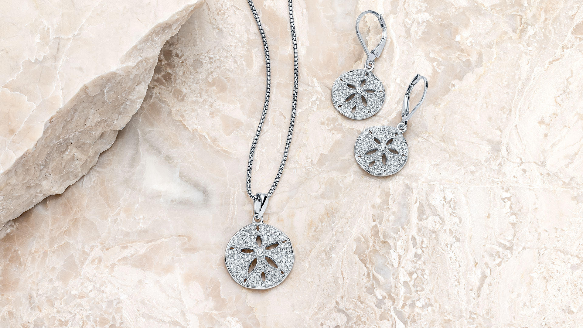 Radiant Sand Dollar Necklace & Earrings