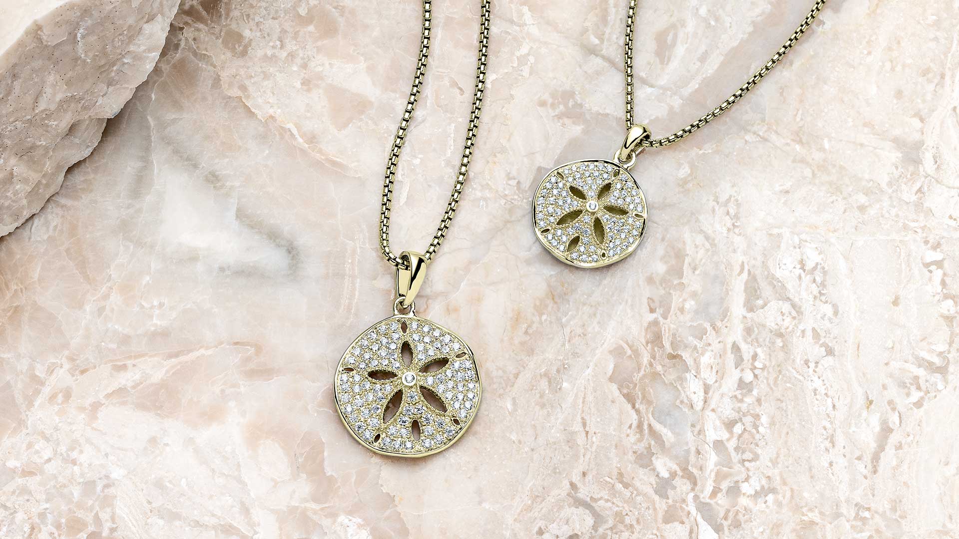 Radiant Sand Dollar Gold Necklace & Earrings