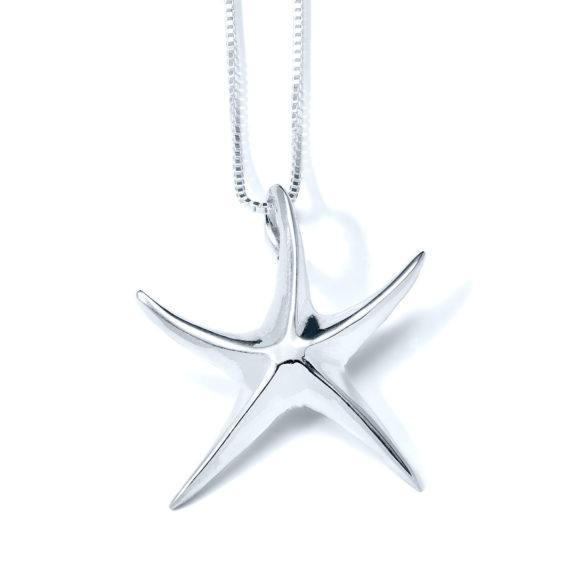 SS-SL-005 Gulfmotion Starfish Necklace in Sterling Silver