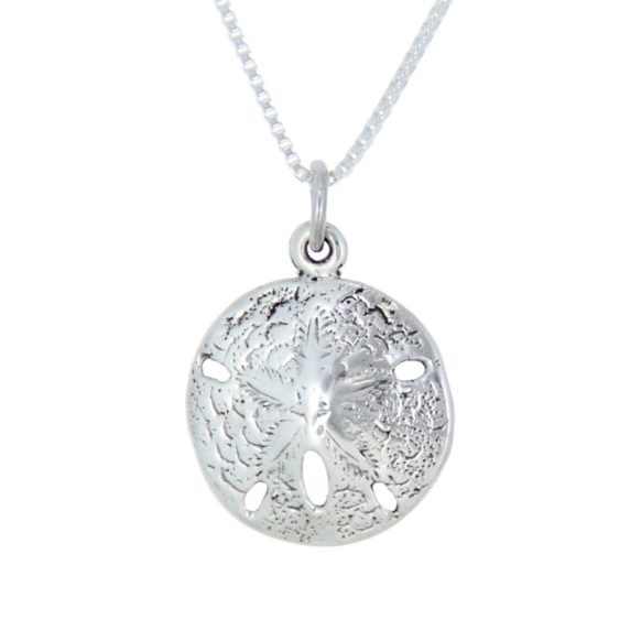 Madeira Sand Dollar Large Charm Necklace in Sterling Silver
