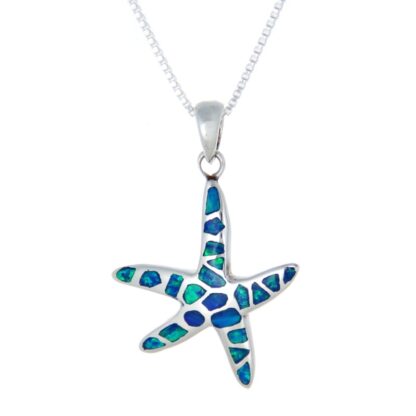 Blue Opal Starfish Necklace