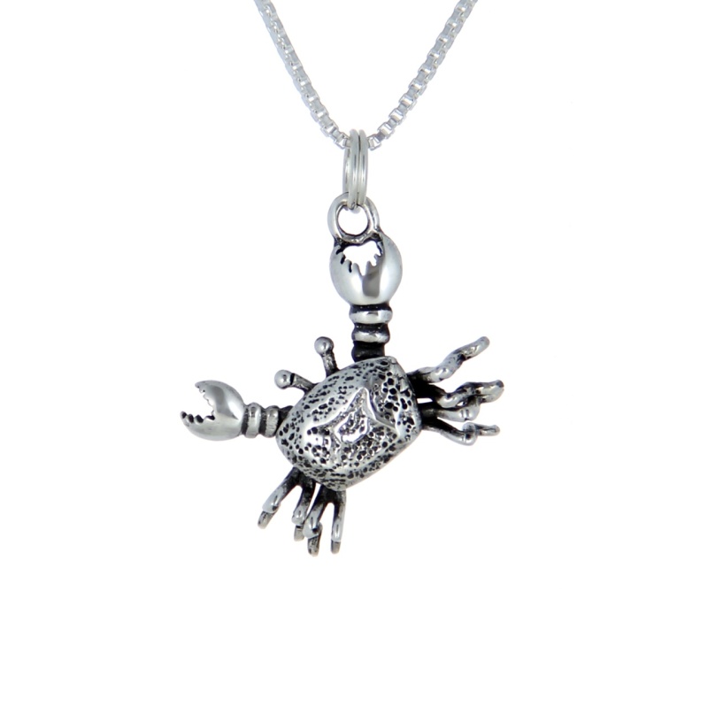 Sterling Silver Moveable Crab Necklace 1 Landing Company