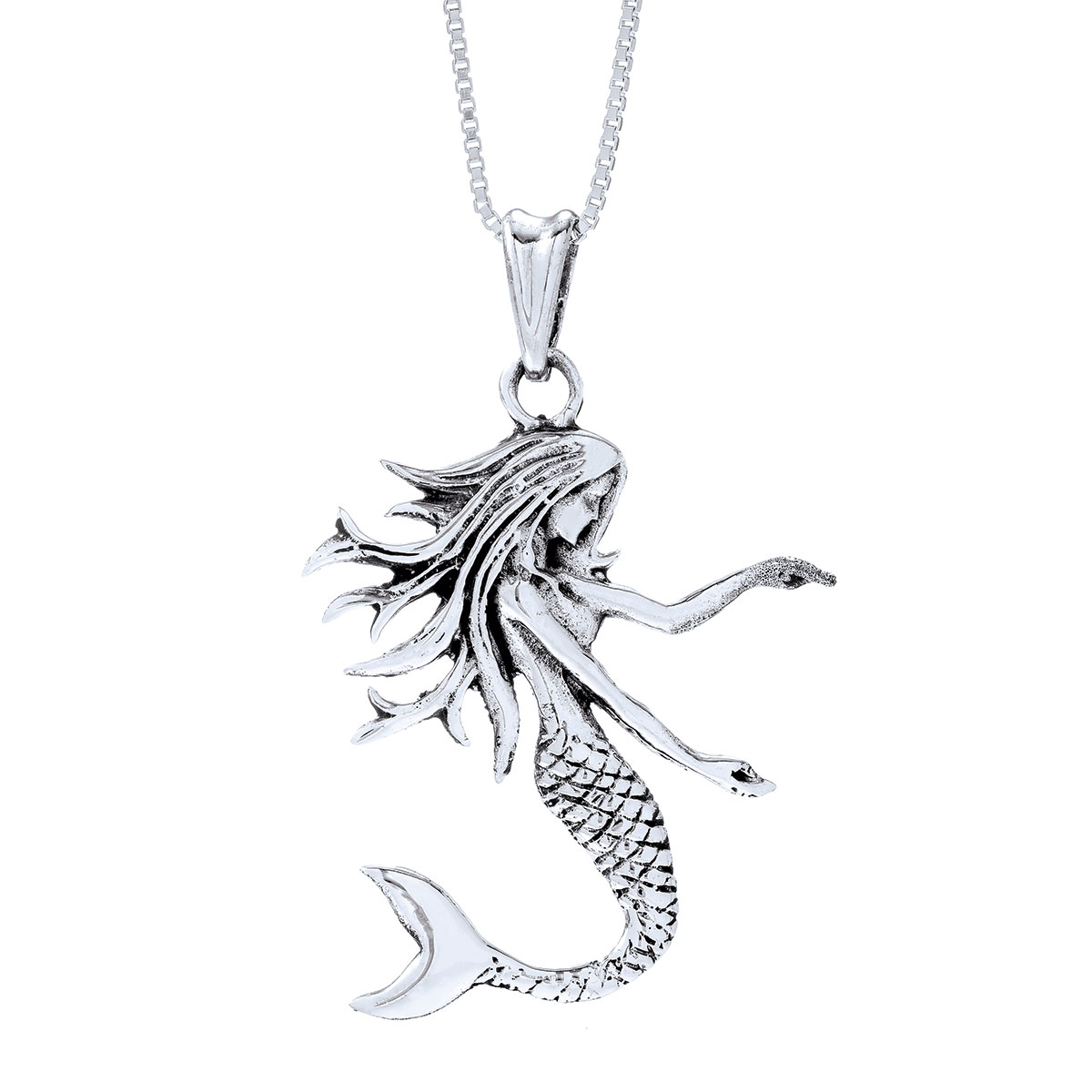 Wild Hair Mermaid Necklace in Sterling Silver