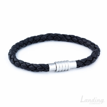 Black Leather Bracelet - Image 2