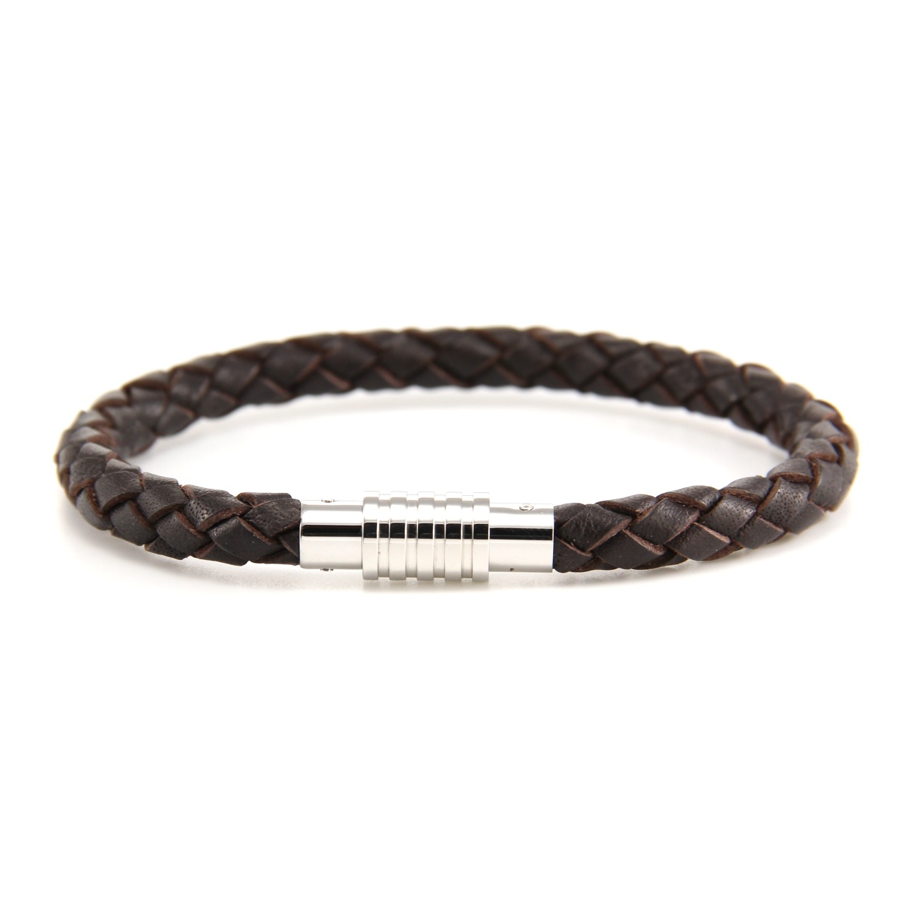 Mens Braided Bracelet In Brown Leather | Male Models Picture