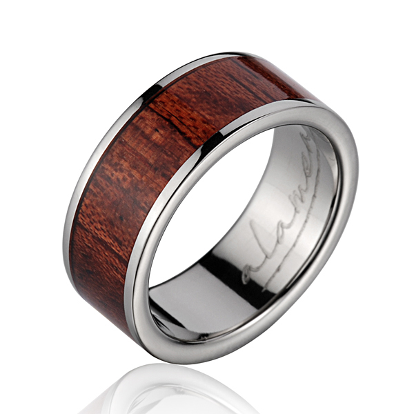 Koa Wood Solid Band Ring