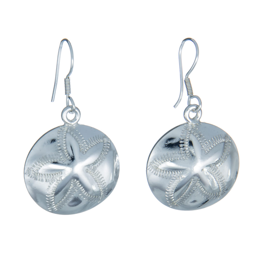 Sterling Silver Large Sand Dollar Earrings Landing Company