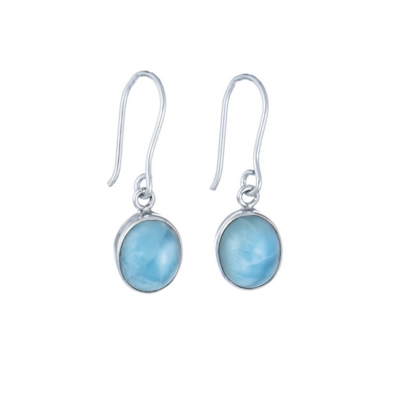 Larimar Oval Earrings Medium