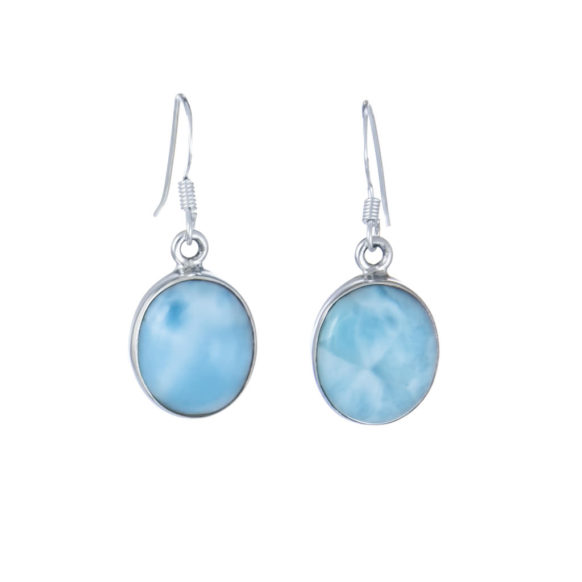 Larimar Oval Earrings Large