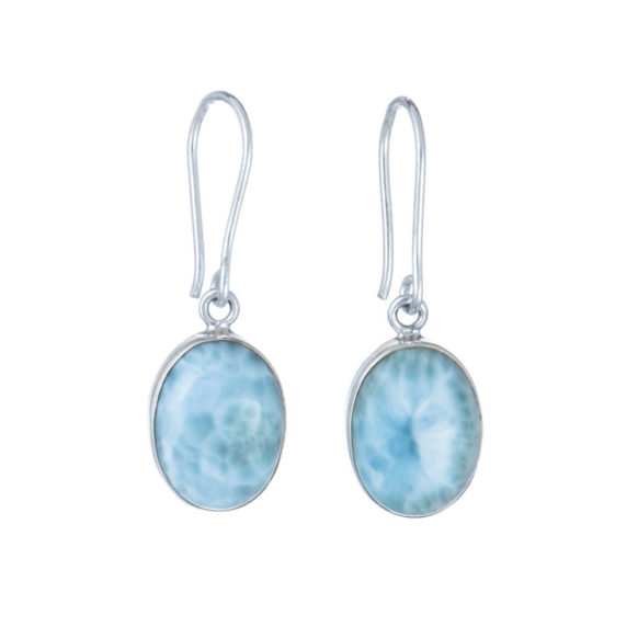 Larimar Oval Earrings Extra Large