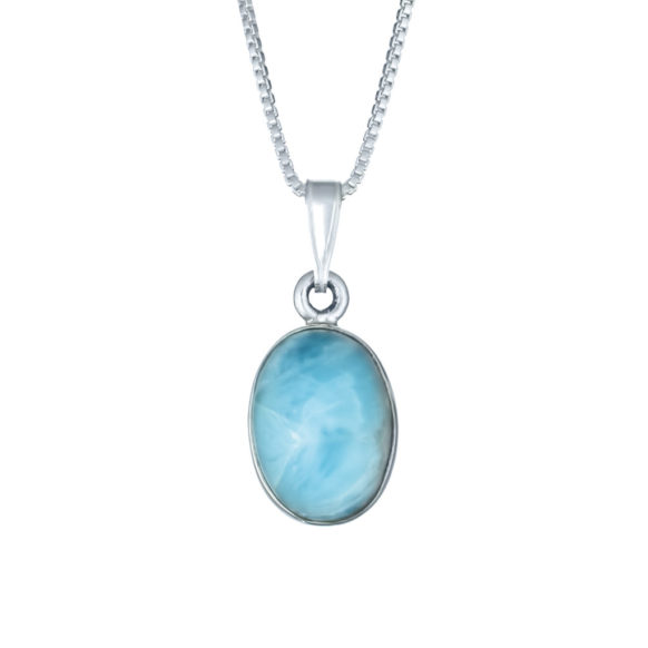 Larimar Long Oval Necklace
