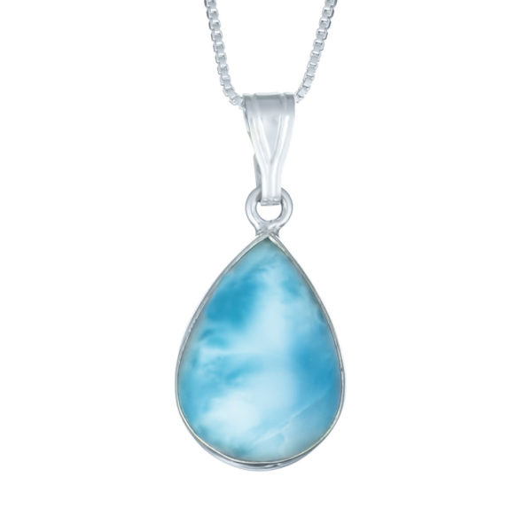 Larimar Teardrop Necklace Extra Large