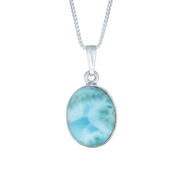 Larimar Oval Necklace Extra Large