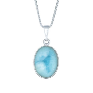 Larimar Long Oval Necklace Large