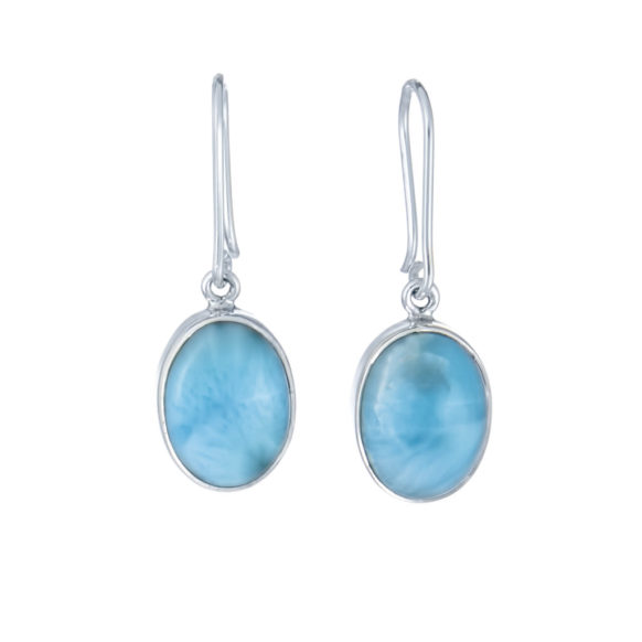 Larimar Long Oval Earrings Large