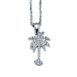 Radiant Palm Tree Charm Necklace