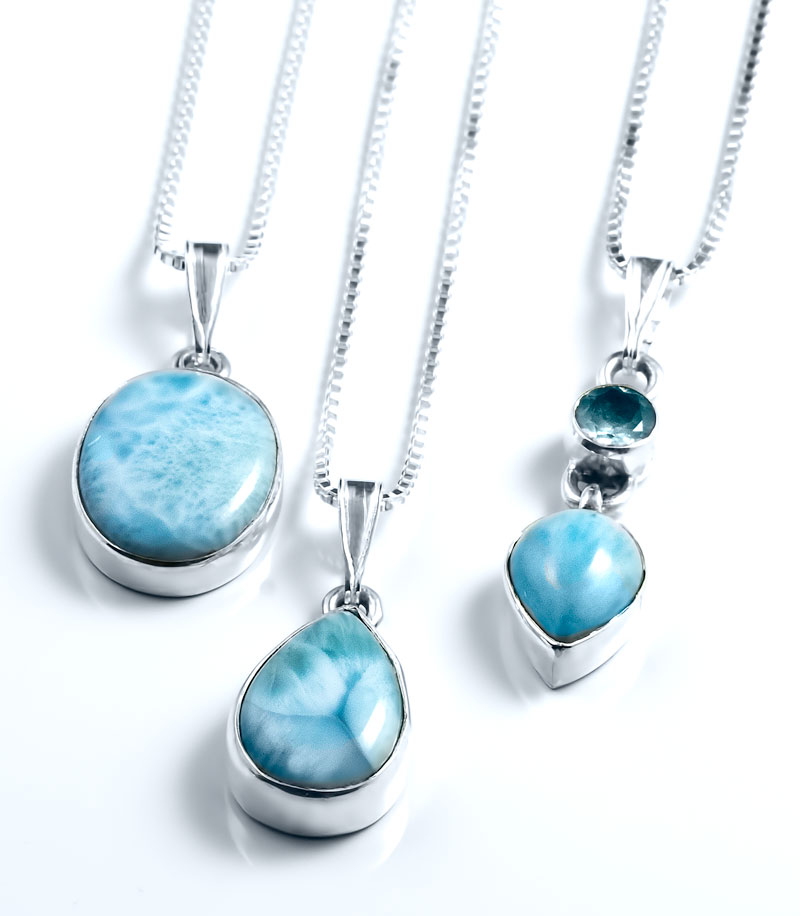 Sterling Silver Larimar Necklaces