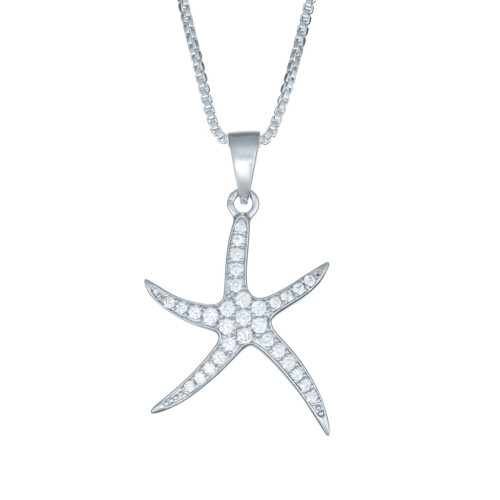 Starfish Necklace with CZ