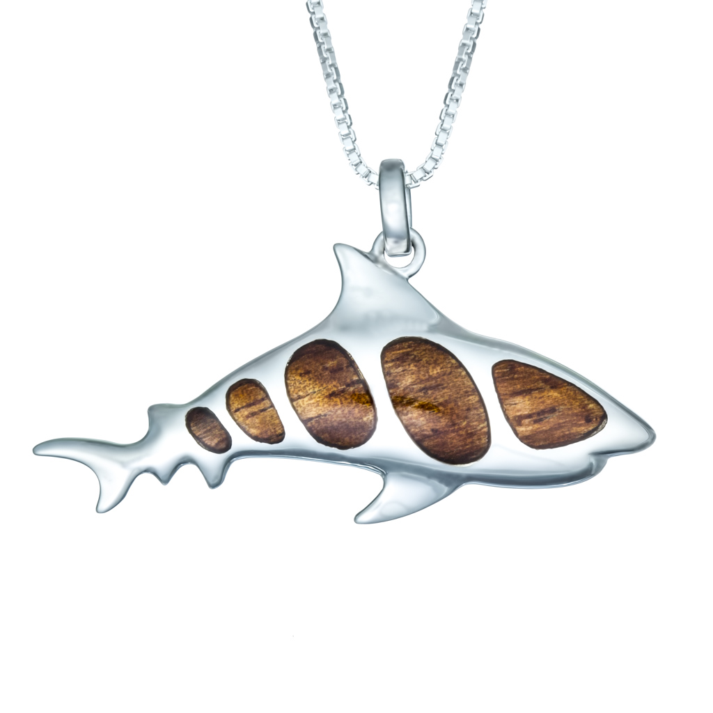 Hawaiian Shark Koa Wood Necklace Landing Company
