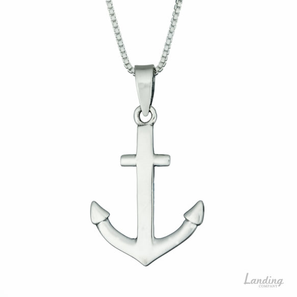 Large Anchor Necklace in Sterling Silver Landing Company