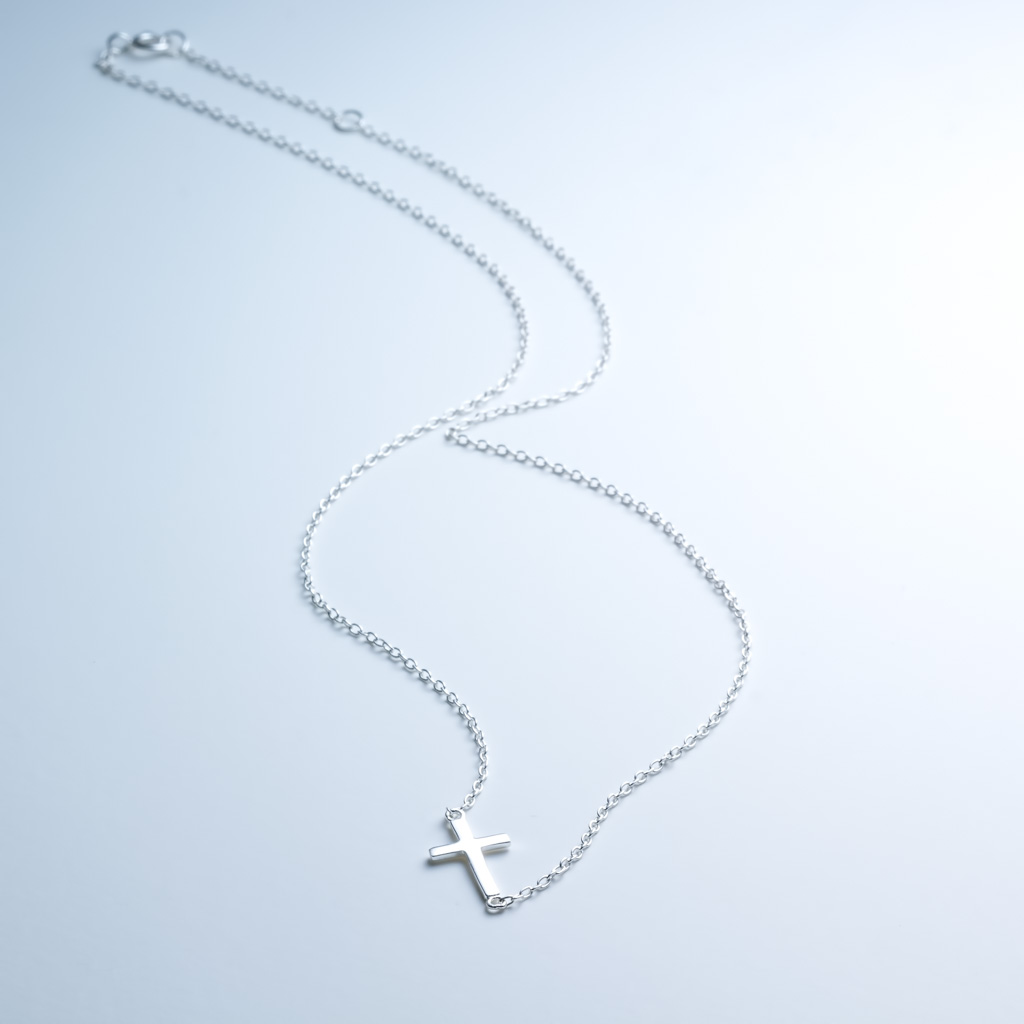 Faith Sideways Cross Necklace