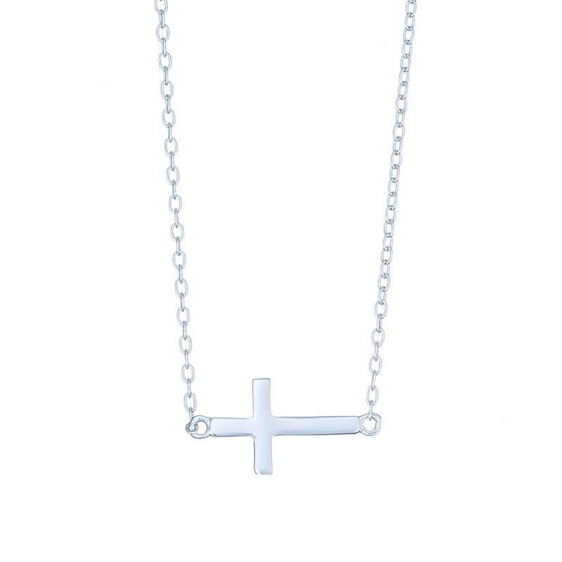 Sideways Cross Faith Necklace