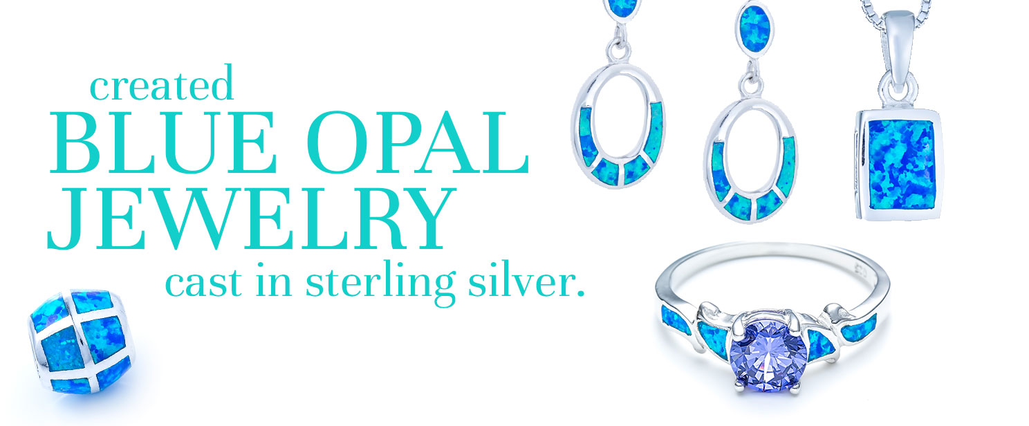 Created Blue Opal Jewelry by Landing Company