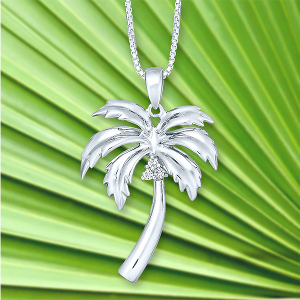 Palm Tree Necklace with Diamonds