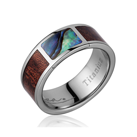 Koa Wood and Abalone Ring