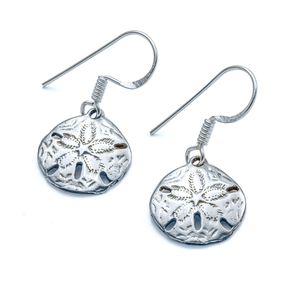 Sterling silver sand dollar earrings hotsell