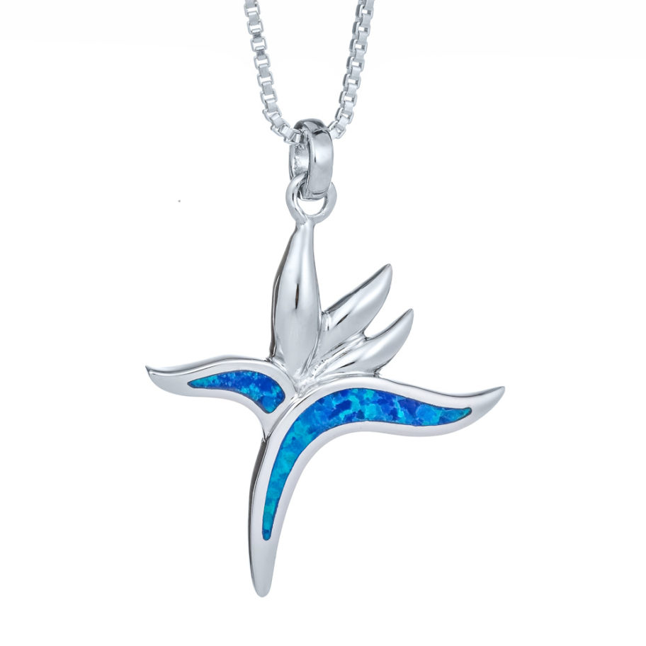 Blue Opal Birds of Paradise Necklace Landing Company