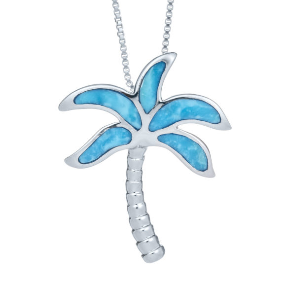 ss-sl-315 turquoise palm tree necklace