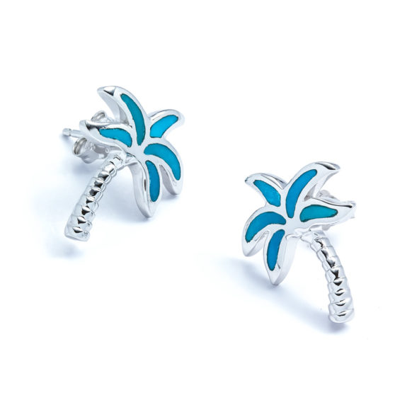ss-sl-316 turquoise palm tree earrings