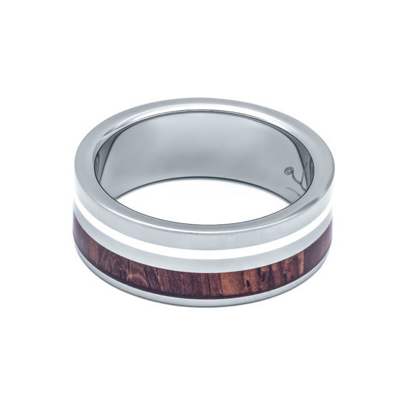 TRC-1023-08 cocobolo wood ring with sterling