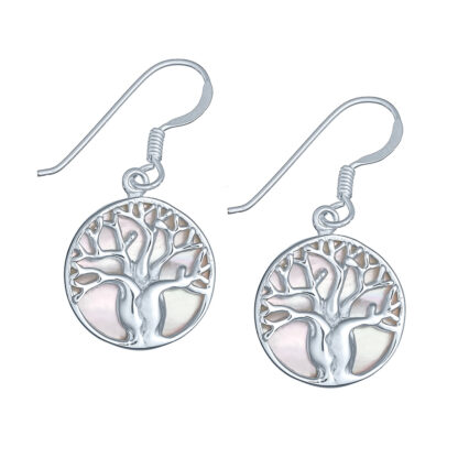 Mother Of Pearl Tree Of Life Earrings