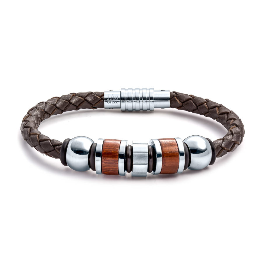 Leather mens jewelry J.R. Dunn’s selection of men’s bracelets include pieces made with various materials, including leather and metal, as well as beaded and braided options. Many boast unique motifs and masculine finishes, making them a great accessory.