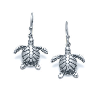 Loggerhead Sea Turtle Earrings in Sterling Silver - Landing Company