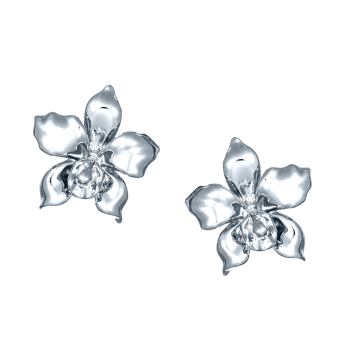 Sterling Silver Tropical Orchid Earrings Landing Company