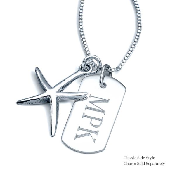 Personalized ID Tag Necklace with Charm