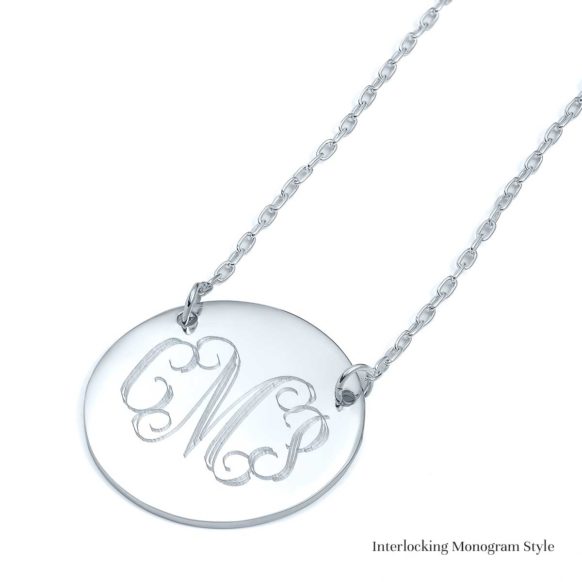 Interlocking Monogram Disk Necklace