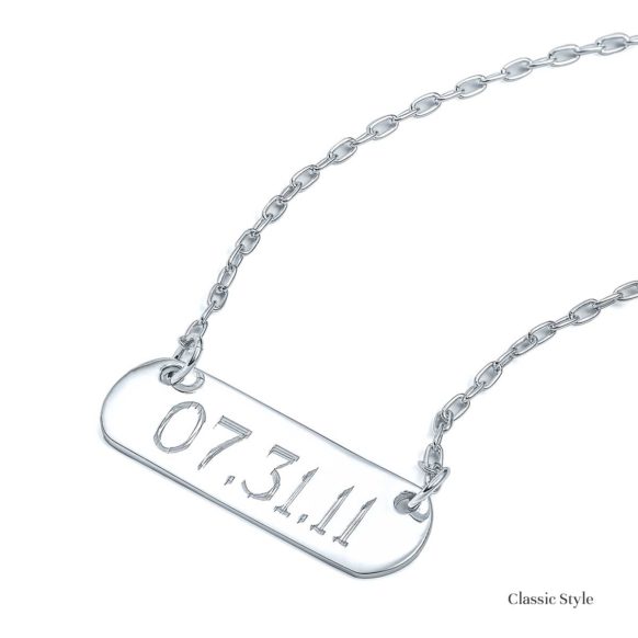 Personalized Bar Necklace in Sterling Silver