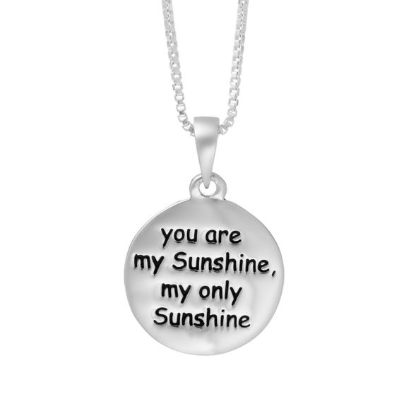 You Are My Sunshine Necklace in Sterling Silver
