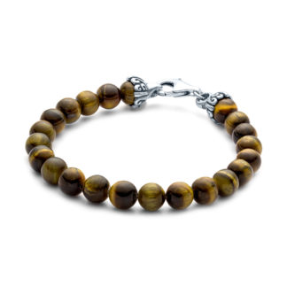 Element Gemstone Bead Bracelet 8mm Tigers eye SS-EL-001