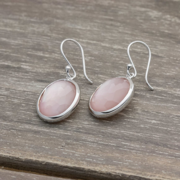 Pink Orchid Oval Earrings SS-LK-071