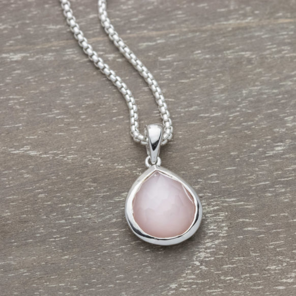 Pink Orchid Mini Teardrop Necklace SS-LK-077