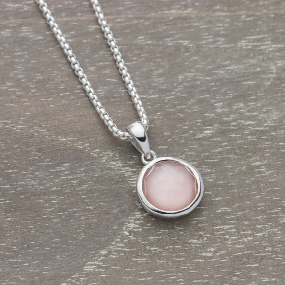 Pink Orchid Round Necklace SS-LK-107