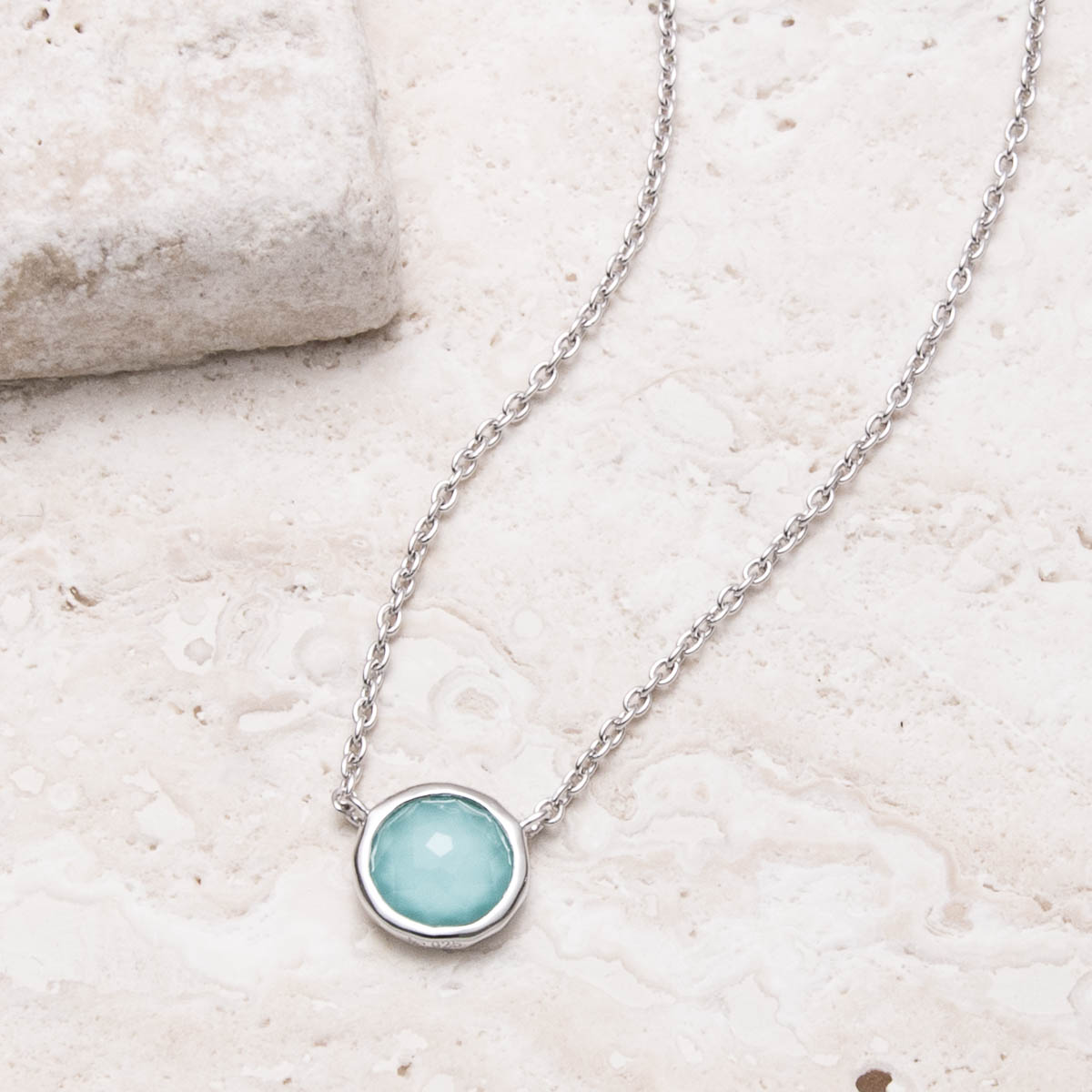 Laguna Solitaire Necklace Aquamarine Blue main image 1